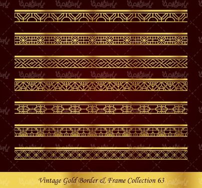 Golden Flower Border Vector