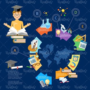 وکتور اینفوگرافی نوشت افزار