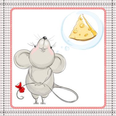Mouse and cheese vector
