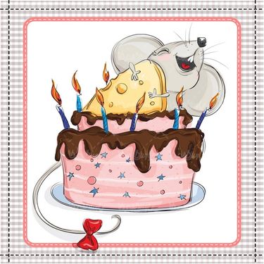 Mouse and cheese vector