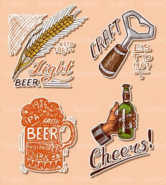 وکتور لیبل نوشیدنی