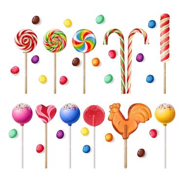 Wooden candy vector