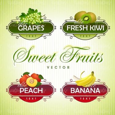 Fruit label vector