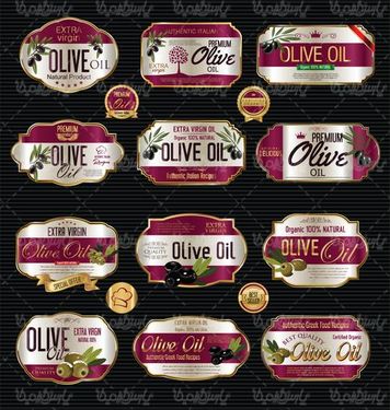 Olive label vector