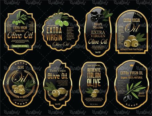 Olive label vector