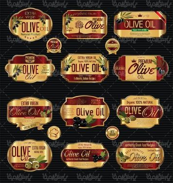 Olive label vector