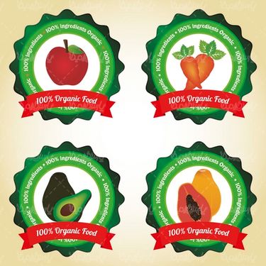 Organic label vector