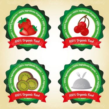 Organic label vector