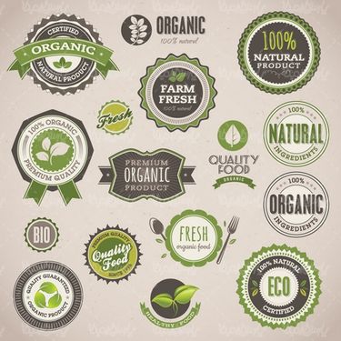 Organic label vector