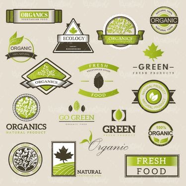 Organic label vector