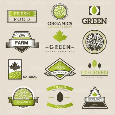 Organic label vector