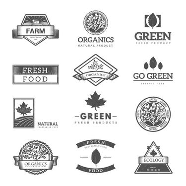 Organic label vector