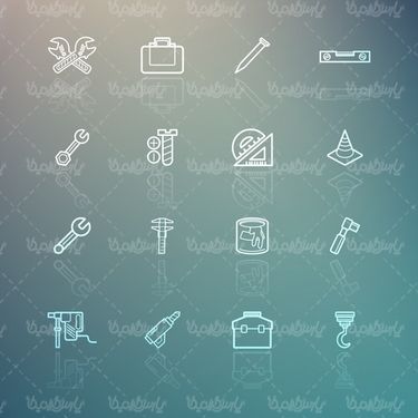 وکتور مجموعه آیکن ابزارآلات