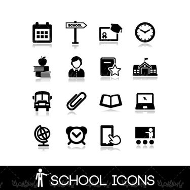 Vector school icons