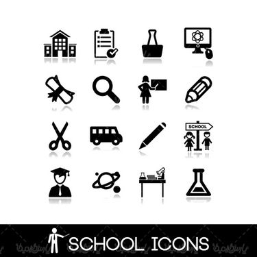 Vector school icons