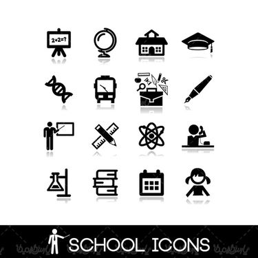 Vector school icons