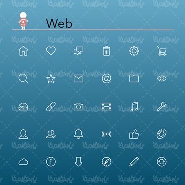 وکتور مجموعه آیکن وب