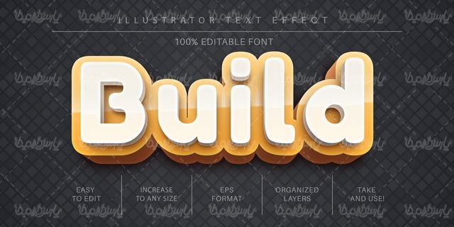 Editable text effect vector