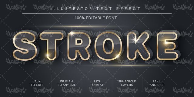 Editable text effect vector