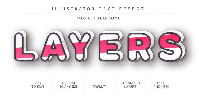 Editable text effect vector