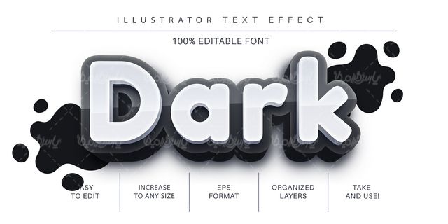 Editable text effect vector