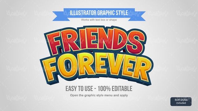 Editable text effect vector