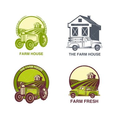 Farm label vector