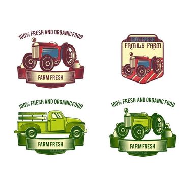 Farm label vector