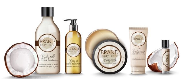 Cosmetics packaging vector