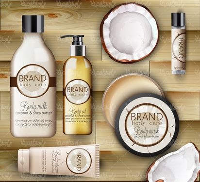 Cosmetics packaging vector