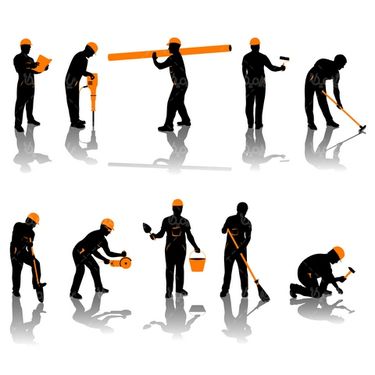 وکتور کارگر ساختمانی
