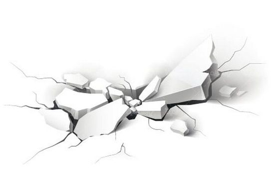 وکتور زمین ترک خورده