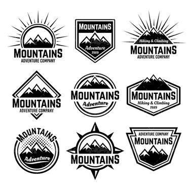 Vector mountain label