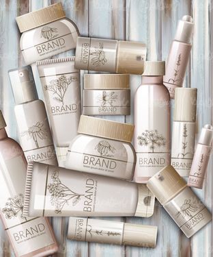 Cosmetics packaging vector