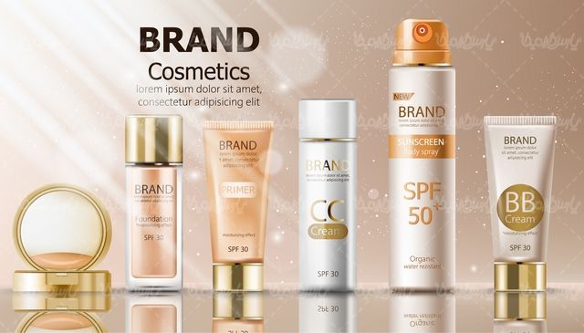 Cosmetics packaging vector