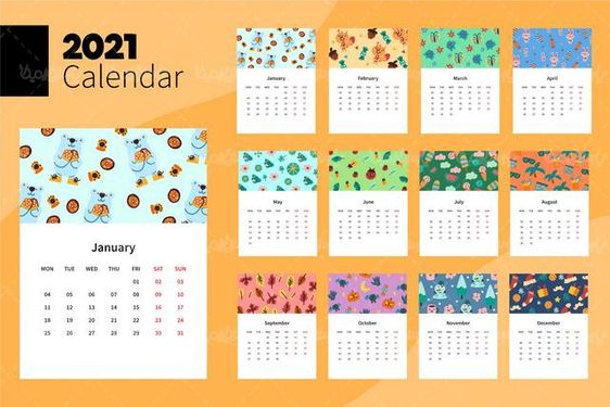 Vector wall calendar