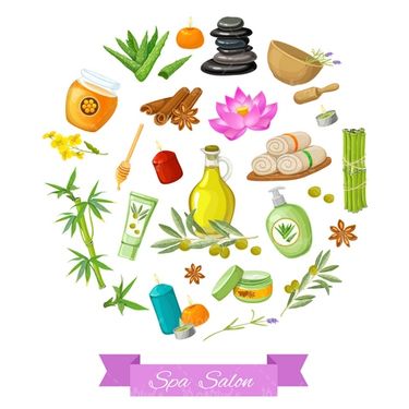 Vector massage salon accessories