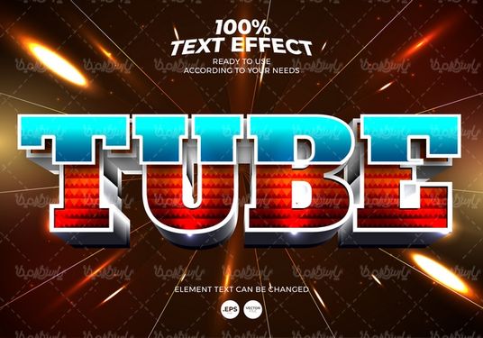 Editable text effect vector