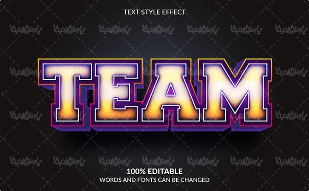Editable text effect vector