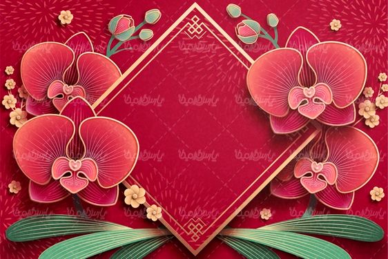 وکتور حاشیه گل و بوته