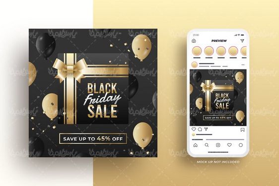 Vector Black Instagram post