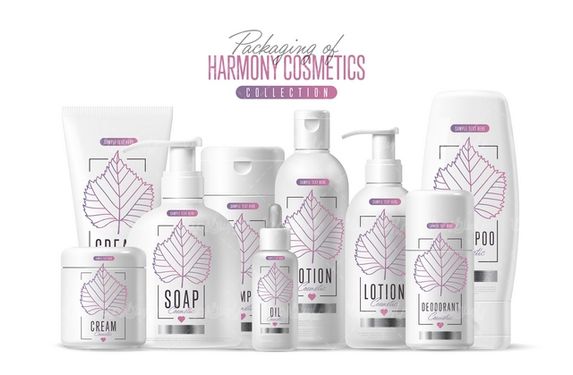 Cosmetics packaging vector