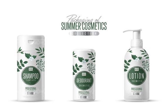 Cosmetics packaging vector