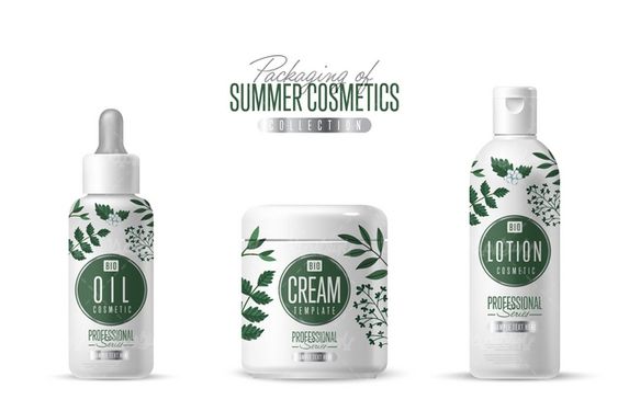 Cosmetics packaging vector