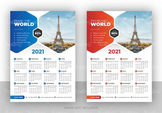Vector wall calendar
