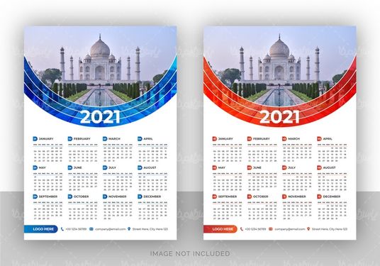 Vector wall calendar