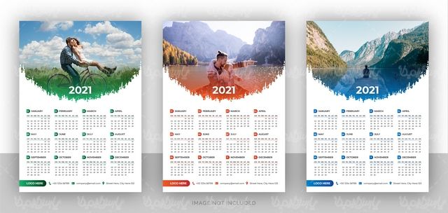 Vector wall calendar