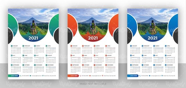 Vector wall calendar