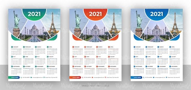 Vector wall calendar