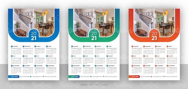 Vector wall calendar